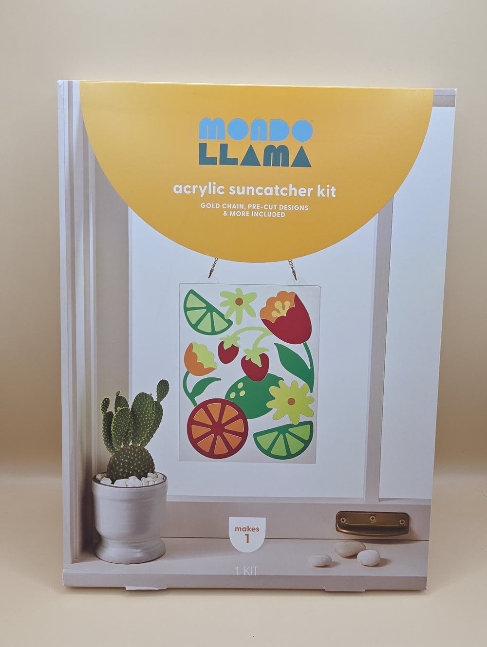 New-Mondo Llama Acrylic Suncatcher Kit Fruit Design